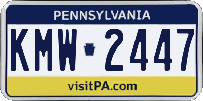 PA license plate KMW2447
