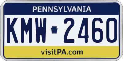 PA license plate KMW2460