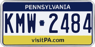 PA license plate KMW2484
