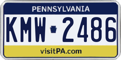 PA license plate KMW2486