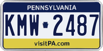 PA license plate KMW2487