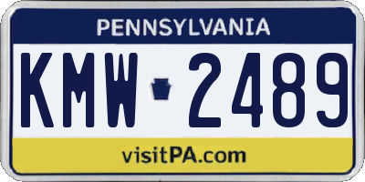 PA license plate KMW2489