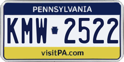 PA license plate KMW2522