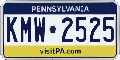 PA license plate KMW2525