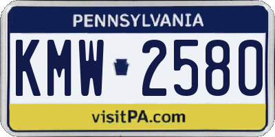 PA license plate KMW2580