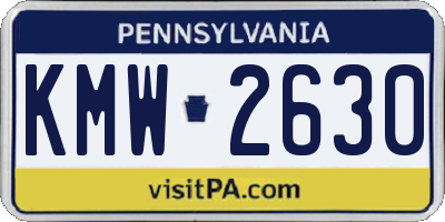 PA license plate KMW2630