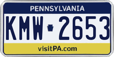 PA license plate KMW2653