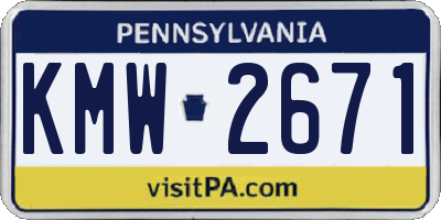 PA license plate KMW2671