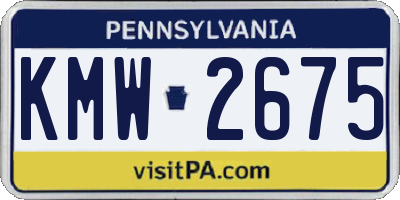 PA license plate KMW2675