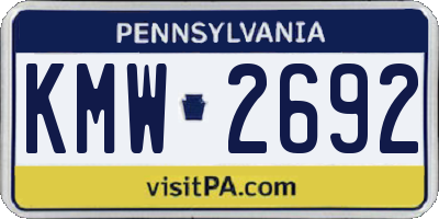 PA license plate KMW2692