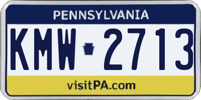 PA license plate KMW2713