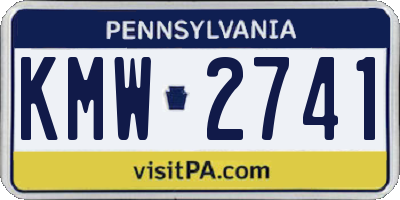 PA license plate KMW2741