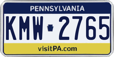 PA license plate KMW2765