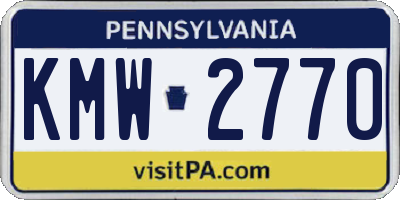 PA license plate KMW2770