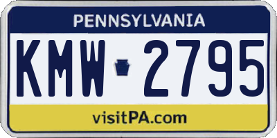 PA license plate KMW2795