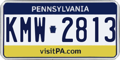 PA license plate KMW2813