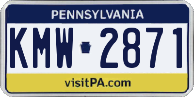 PA license plate KMW2871