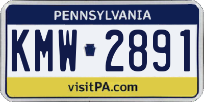 PA license plate KMW2891