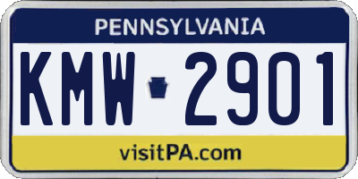 PA license plate KMW2901