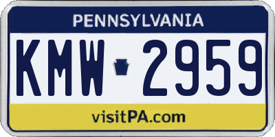 PA license plate KMW2959