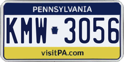 PA license plate KMW3056