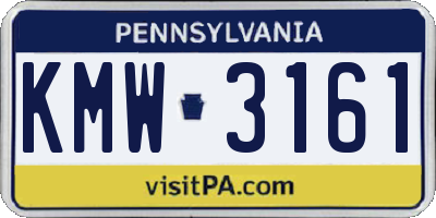PA license plate KMW3161