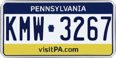 PA license plate KMW3267