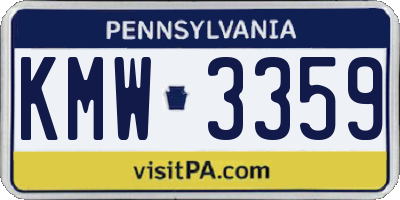 PA license plate KMW3359