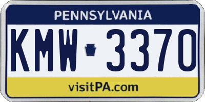 PA license plate KMW3370