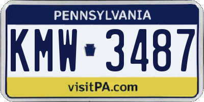 PA license plate KMW3487