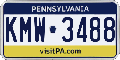 PA license plate KMW3488