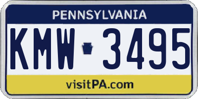 PA license plate KMW3495