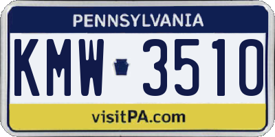 PA license plate KMW3510