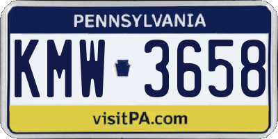 PA license plate KMW3658