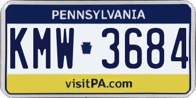 PA license plate KMW3684