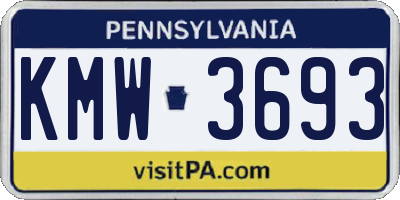 PA license plate KMW3693