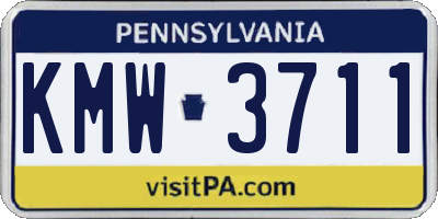 PA license plate KMW3711
