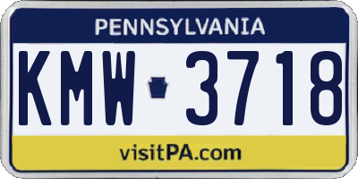 PA license plate KMW3718