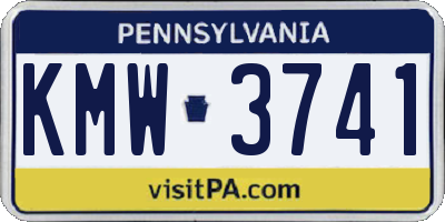 PA license plate KMW3741