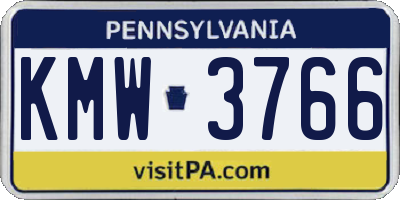 PA license plate KMW3766
