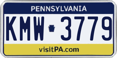 PA license plate KMW3779