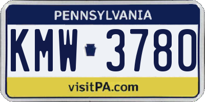 PA license plate KMW3780
