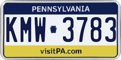 PA license plate KMW3783