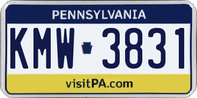 PA license plate KMW3831
