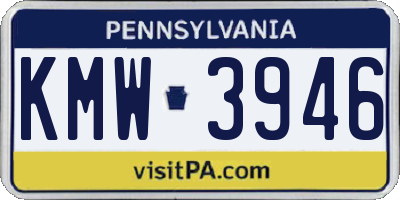 PA license plate KMW3946