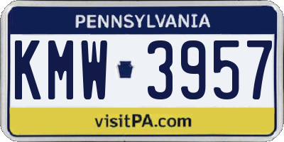 PA license plate KMW3957
