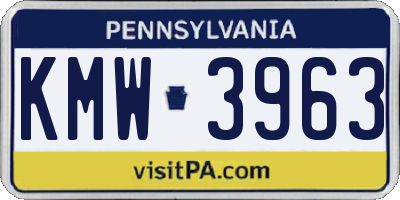 PA license plate KMW3963