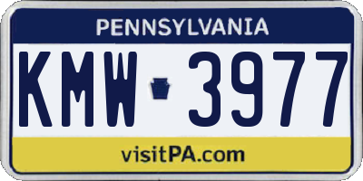 PA license plate KMW3977