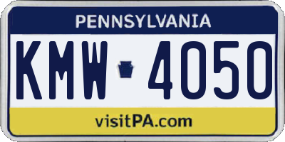 PA license plate KMW4050