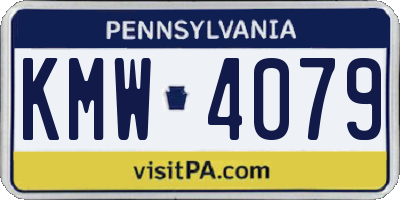 PA license plate KMW4079